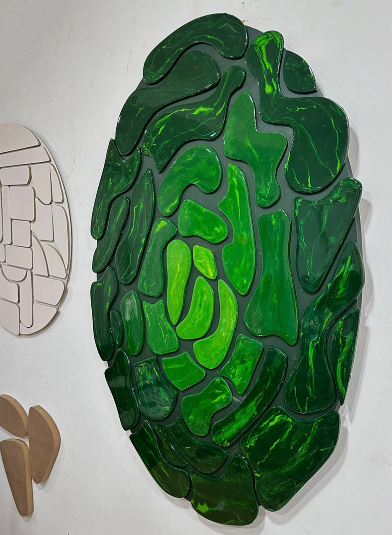 Perplex Serisi Oval Yeşil Dalgalı