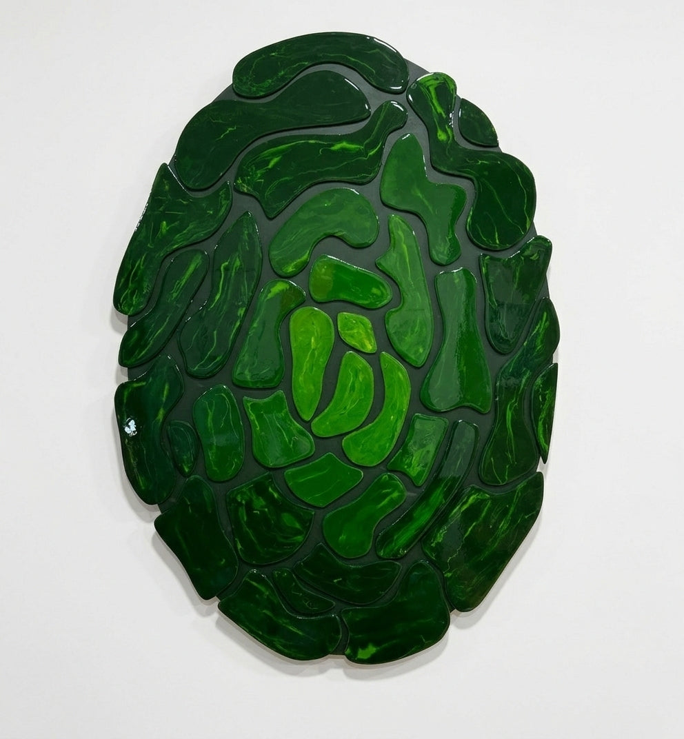 Perplex Serisi Oval Yeşil Dalgalı